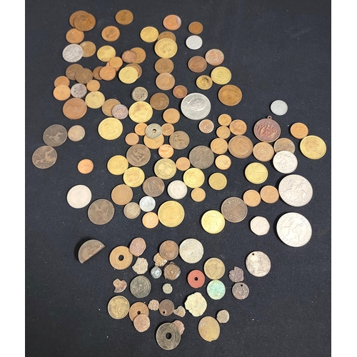 464 - QUANTITY OF COINS
various ages including Napoleonic, South African, Germany, UK, East Africa, Southe... 