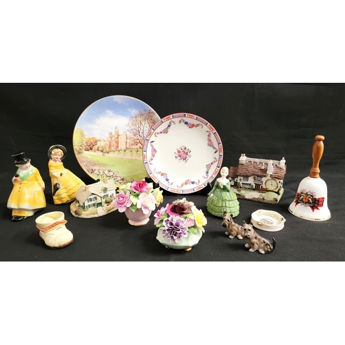 269 - ASSORTMENT OF DECORATIVE CERAMICS
including Royal Doulton 'Belle' HN 2340, 12cm high; two posy vases... 