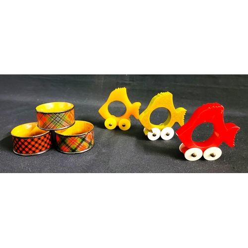 367 - ART DECO BAKELITE FISH SHAPED NAPKIN RINGS
altered at some point to add wheels to their undersides, ... 