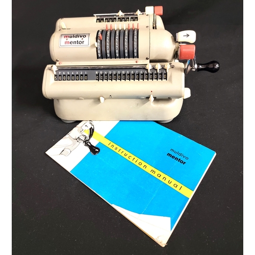 382 - GERMAN MULDIVO MENTOR CALCULATOR, CIRCA 1955
model no WSR 160 no 224301, with an instruction manual,... 