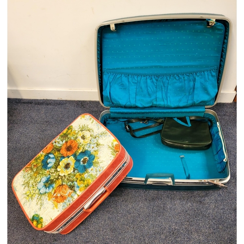 363 - TWO VINTAGE 1960s SAMSONITE FLORAL SUITCASES
the largest of a turquoise colour with floral pattern a... 