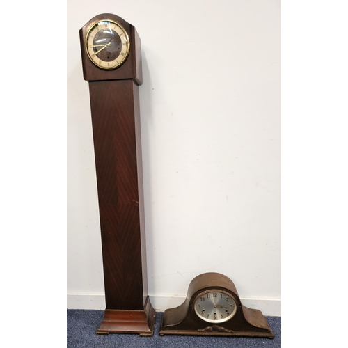 655 - MAHOGANY CASED NAPOLEON HAT MANTEL CLOCK
the silver dial with brass Arabic numerals and chiming move... 