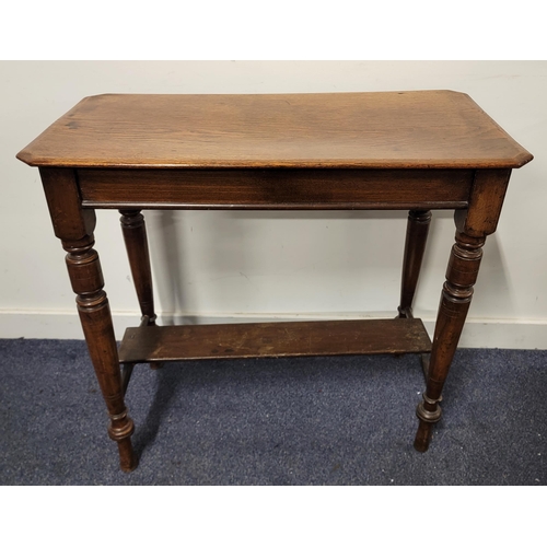 704 - GEORGIAN OAK SIDE TABLE
with turned legs,  78 x 72 x 40cm