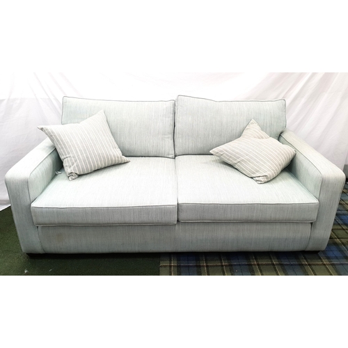 714 - CONTEMPORARY TWO PIECE LOUNGE SUITE
comprising two seater and three seater sofas in duck egg blue on... 