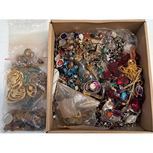 131 - QUANTITY OF COSTUME JEWELLERY
including rings, pendants, bracelets, some with semi precious stones i... 