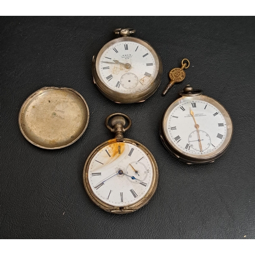 66 - TWO SILVER POCKETWATCHES
consisting of Kays, Chester and H Samuel Manchester; and a white metal pock... 