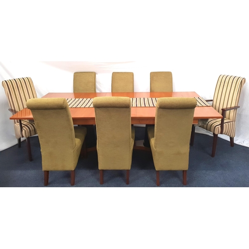 724 - CONTEMPORARY ART DECO ITALIAN  ALDER AND CHERRY WOOD HERITAGE J.S SELVA DINING TABLE TOGETHER WITH E... 