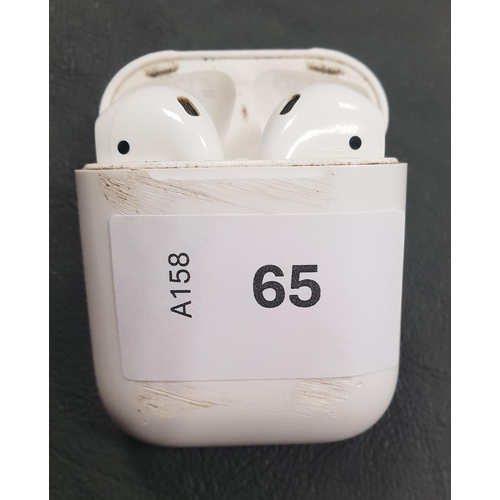 65 - PAIR OF APPLE AIRPODS 2ND GENERATION
in Lightning charging case
Note: Case and Airpods very dirty. O... 