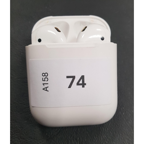 74 - PAIR OF APPLE AIRPODS 2ND GENERATION
in Lightning charging case