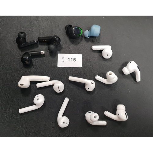 115 - SELECTION OF FIFTEEN LOOSE EARBUDS
including Apple, Mixx and Jlab