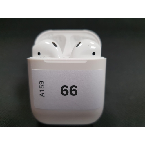 66 - PAIR OF APPLE AIRPODS 2ND GENERATION
in Lightning charging case