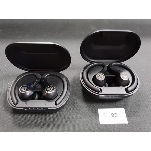 95 - TWO PAIRS OF JLAB EARBUDS IN CHARGING CASES