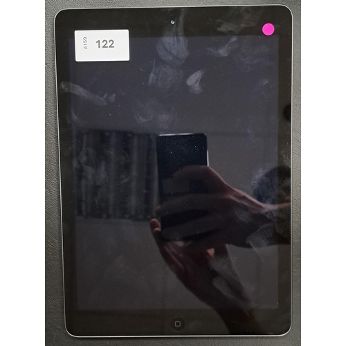 122 - APPLE IPAD AIR - A1474 - WIFI 
serial number DMPQNNYTFK11. Apple account locked. 
Note: It is the bu... 