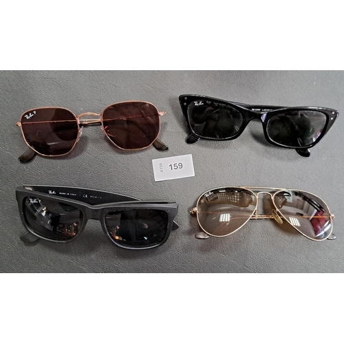 159 - FOUR PAIRS OF RAY-BAN DESIGNER SUNGLASSES