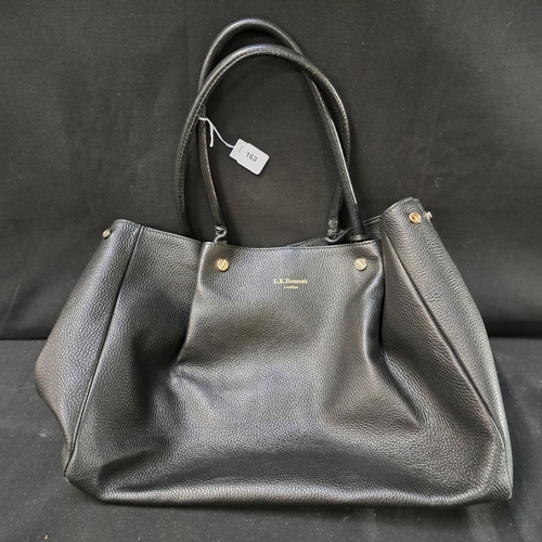 163 - L.K. BENNETT BLACK LEATHER TOTE BAG