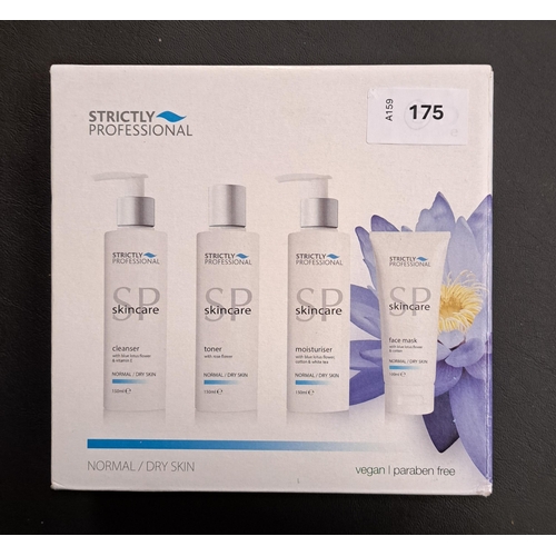 175 - NEW AND BOXED STRICTLY PROFESSIONAL SKINCARE SET
comprising Cleanser, Toner, Moisturiser (all 150ml)... 