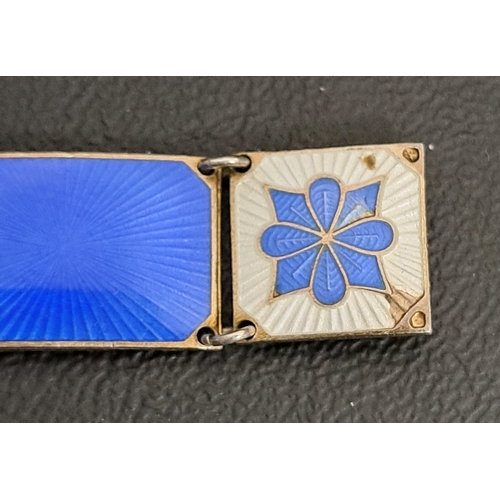 5 - DAVID ANDERSEN STYLE BLUE AND WHITE ENAMEL DECORATED SILVER BRACELET
marked 925s and AG; together wi... 