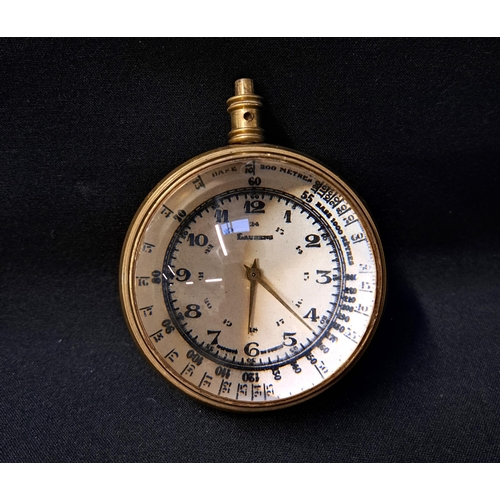 287 - LARGE BRASS BOUND BALL CLOCK
by Laurens, the dial with Arabic numerals, with 17 jewels movement