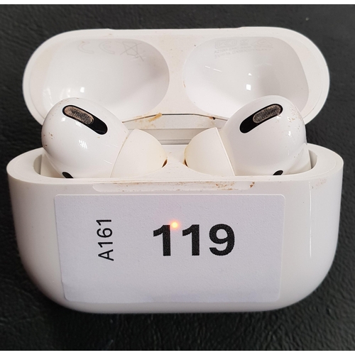 119 - PAIR OF APPLE AIRPODS PRO
in Pro charging case
Note: case and Airpods are very dirty.