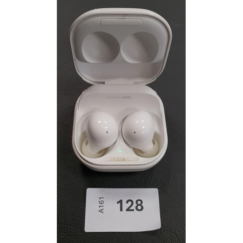 128 - PAIR OF SAMSUNG EARBUDS
in charging case, model SM-R177