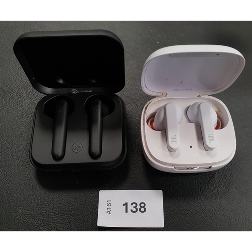 138 - TWO PAIRS OF EARBUDS IN CHARGING CASES
comprising JBL and Urbanista