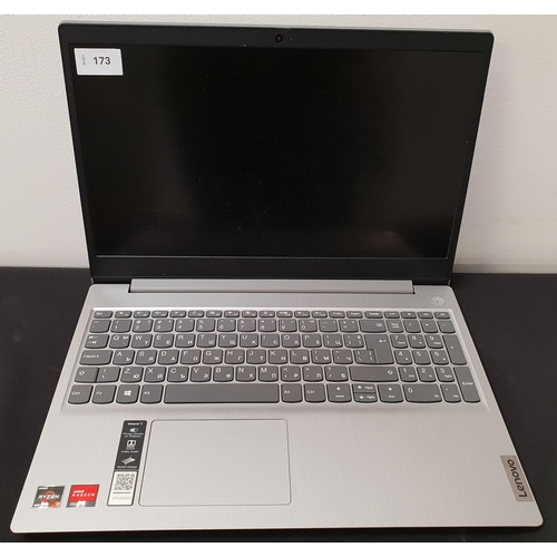 173 - LENOVO IDEAPAD 3
model 81W4; serial number PF27MVWA; Mfg date 20/04/25; Wiped.
Note: It is the buyer... 