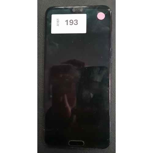 193 - HUAWEI P20 PRO
model CLT-L09; IMEI 867259039998103; NOT Google Account Locked. Cracked screen and ca... 