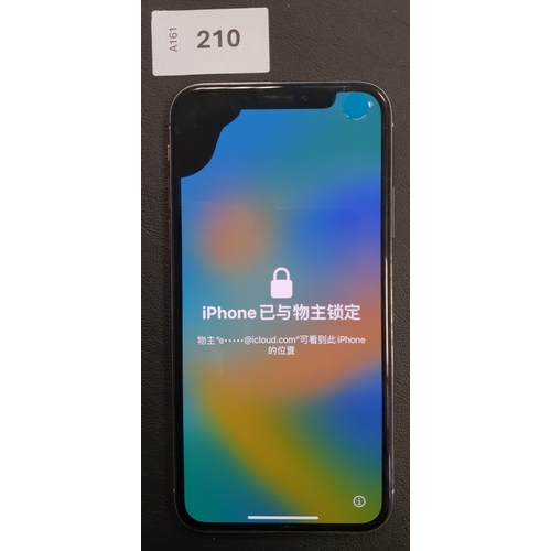 210 - APPLE IPHONE X
IMEI 356739083911787. Apple Account locked. Damage to display to top left hand side.
... 