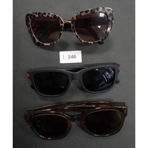 246 - THREE PAIRS OF DESIGNER SUNGLASSES
comprising Balenciaga, Prada and Dolce & Gabbana