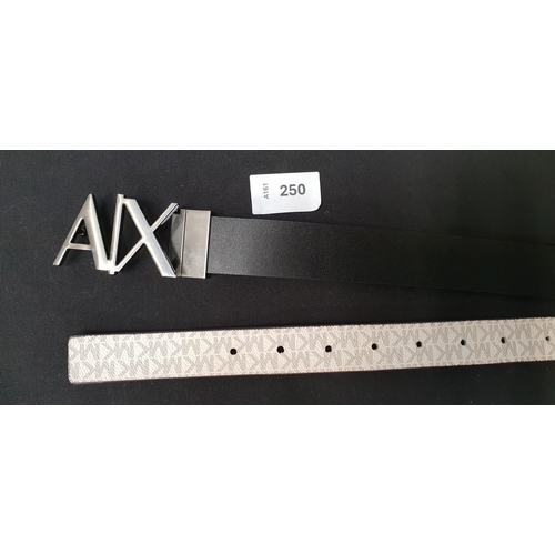 250 - TWO DESIGNER BELTS
comprising Armani Exchange and Michael Kors (2)