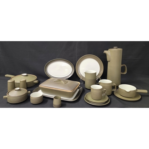 229 - DENBY CHEVRON DINNER SERVICE
for six place settings, comprising coffee pot, two pans with covers, si... 