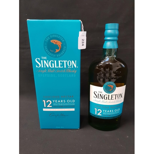 224 - ONE BOTTLE OF THE SINGLETON SINGLE MALT SCOTCH WHISKY
(40% and 700ml) Note: You must be over 18 to b... 