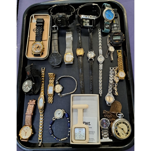 65 - SELECTION OF LADIES AND GENTLEMEN'S WRISTWATCHES
including Fossil (in box), Timex, Skagen, Cluse, Ca... 