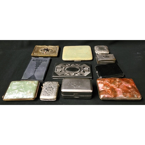 367 - SELECTION OF VINTAGE CIGARETTE CASES, VESTAS AND OTHER SMALL CASES
including a combination vesta and... 