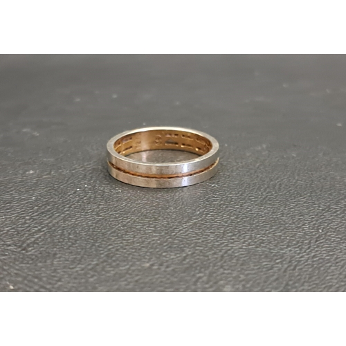 118 - EIGHTEEN CARAT TWO TONE GOLD RING
with brushed finish, ring size T and approximately 4.5 grams