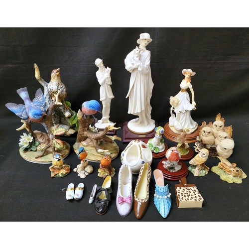 271 - COLLECTION OF ASSORTED CERAMIC FIGURINES
including three large Kowa bird figurines, various small bi... 