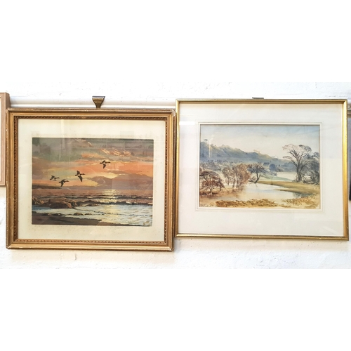 534 - SELECTION OF WATERCOLOURS AND PRINTS
including Winston Morgan, 'Sundown', Artists proof, signed 25 x... 