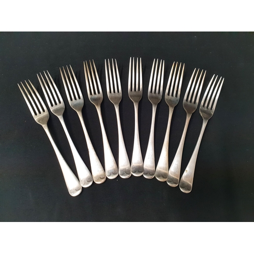 187 - TEN SILVER FORKS
Viners Sheffield 1937, total weight 654g/23oz (10)