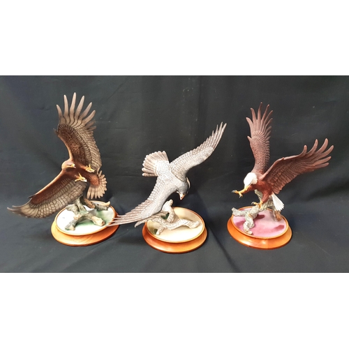 234 - THREE FRANKLIN MINT AMERICAN EAGLES
modelled by Ronald van Ruyckevelt, comprising 'American Glory', ... 