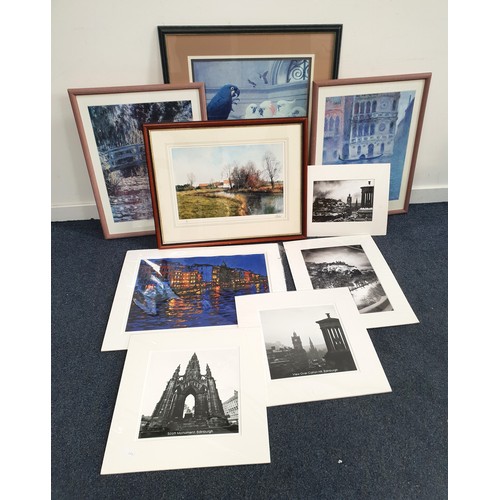 539 - VARIOUS PRINTS AND PHOTOGRAPHS
including Monet, photographs of Edinburgh, large framed print of Henr... 