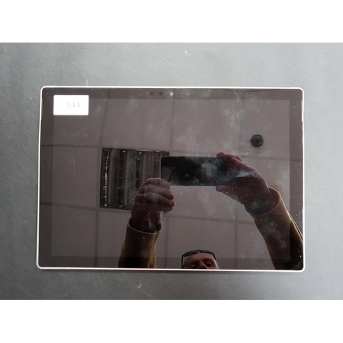 144 - MICROSOFT SURFACE PRO 7
model 1866; serial number 060627701653; 128GB; Wiped; Without keyboard cover... 