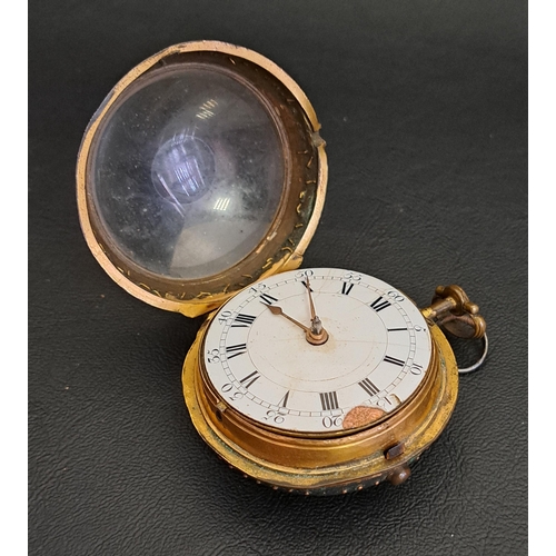 141 - EARLY 18th CENTURY OPEN FACED POCKET WATCH
by Thomas Cartwright, London, the white enamel dial with ... 