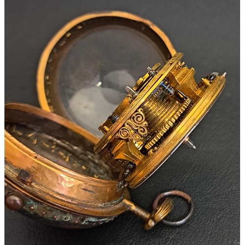 141 - EARLY 18th CENTURY OPEN FACED POCKET WATCH
by Thomas Cartwright, London, the white enamel dial with ... 