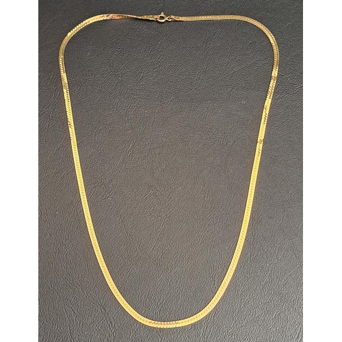 169 - FOURTEEN CARAT GOLD FLAT HERRINGBONE NECK CHAIN
50cm long and approximately 6.1 grams