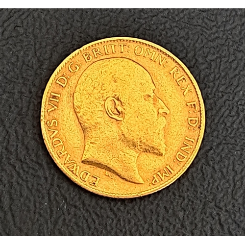 518 - EDWARD VII GOLD HALF SOVEREIGN COIN
dated 1902