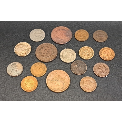 505 - COLLECTION OF UNITED STATES OF AMERICA ONE CENTS
including three liberty head large cents, dated 182...