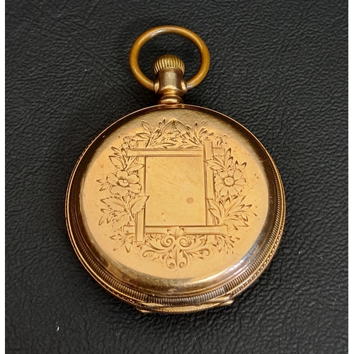 7 - FOURTEEN CARAT GOLD CASED LONGINES FOB POCKET WATCH
the full hunter pocket watch with floral engrave... 