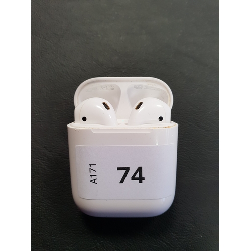 74 - PAIR OF APPLE AIRPODS 2ND GENERATION
in Lightning charging case
