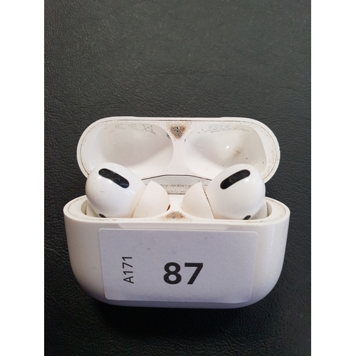 87 - PAIR OF APPLE AIRPODS PRO
in Magsafe charging case
Note: Airpods very dirty