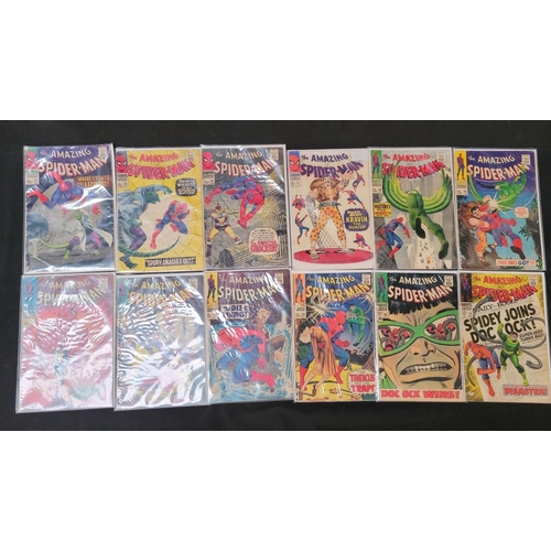 456 - THE AMAZING SPIDER-MAN SILVER AGE MARVEL COMICS GROUP
comprising issues 44-52, 54-56, 58-64, 66-76, ...